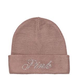 PINK Rib Knit Beanie‎ OS Mauve Color With Rhinestone NWT in packaging